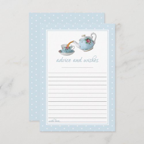 Elegant Teacups Baby Shower Tea Party Advice Card