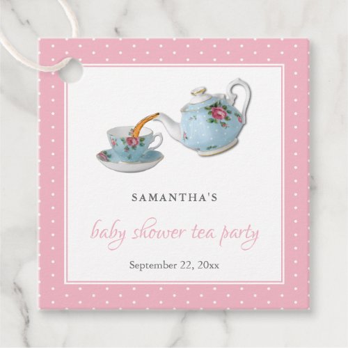 Elegant Teacups Baby Shower Tea Party Favor Tags