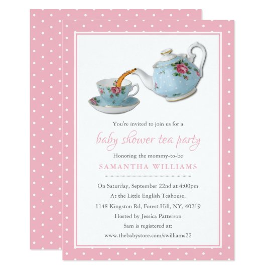 Elegant Teacups Baby Shower Tea Party Invitation | Zazzle.com