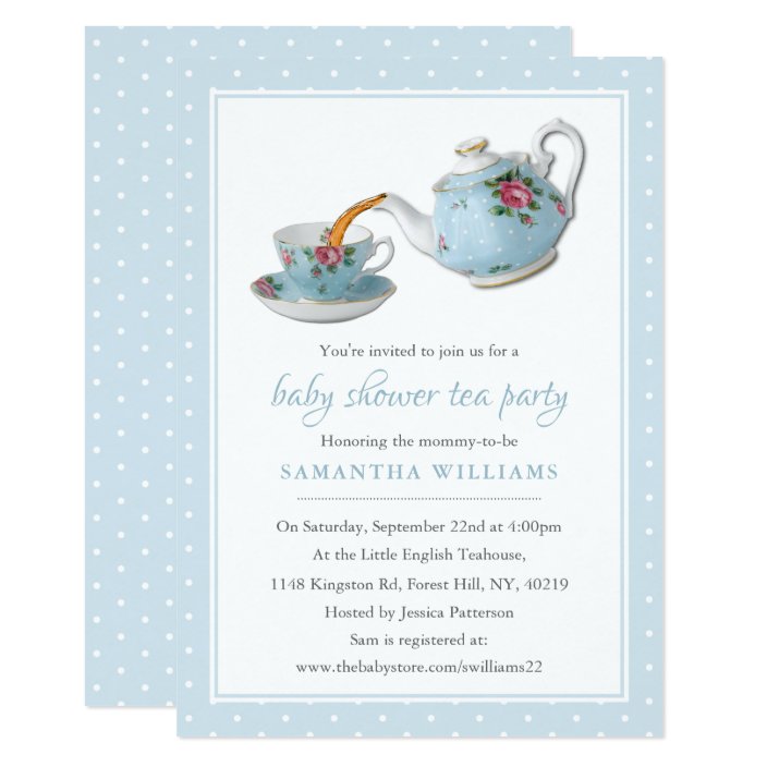 teacup baby shower invitations