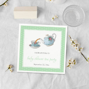 Elegant Teacups Baby Shower Tea Party Napkins