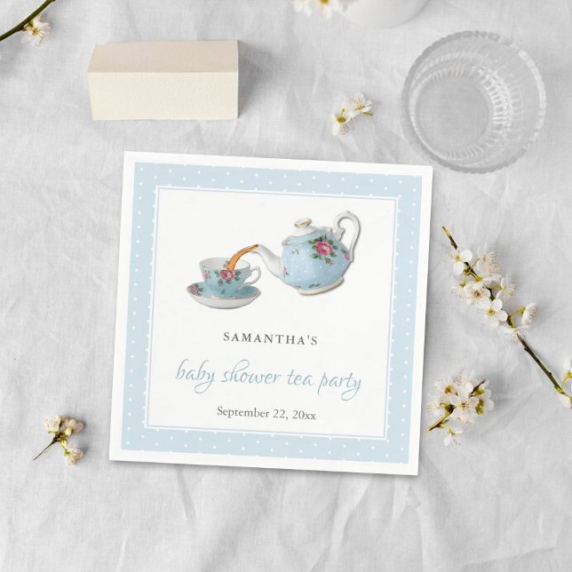 Elegant Teacups Baby Shower Tea Party Napkins (Creator Uploaded)