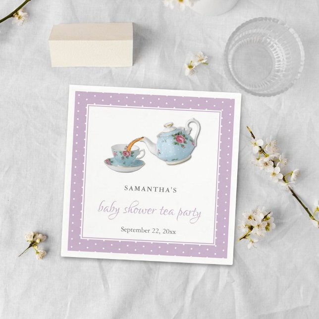Elegant Teacups Baby Shower Tea Party Napkins (Creator Uploaded)