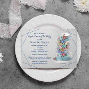Elegant Teacups Bridal Shower Invitation