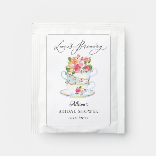 Elegant Teacups Bridal Shower Tea Bag Drink Mix