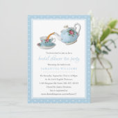 Elegant Teacups Bridal Shower Tea Party Invitation (Standing Front)