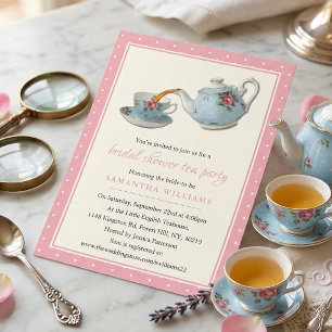 Elegant Teacups Bridal Shower Tea Party Invitation