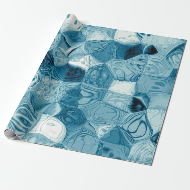 Elegant Teal Abstract Geometrical Shapes Artwork | Wrapping Paper (Unrolled)