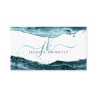 Elegant Teal Agate Glitter Monogram Script