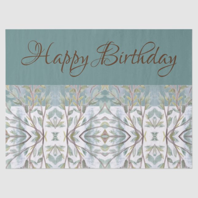Elegant Teal and Brown Tissue Paper (Front)