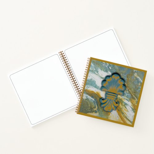 Elegant Teal and Gold Medallion  Notebook