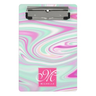 Elegant Teal and Pink Marble Pattern