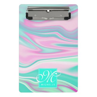 Elegant Teal and Pink Marble Pattern