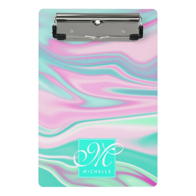 Elegant Teal and Pink Marble Pattern