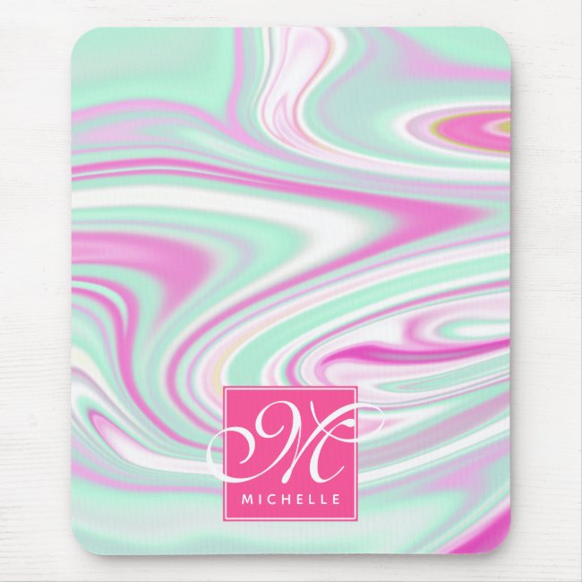 Elegant Teal and Pink Marble Pattern