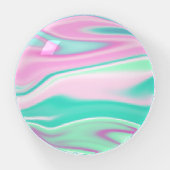 Elegant Teal and Pink Marble Pattern Paperweight (Front)