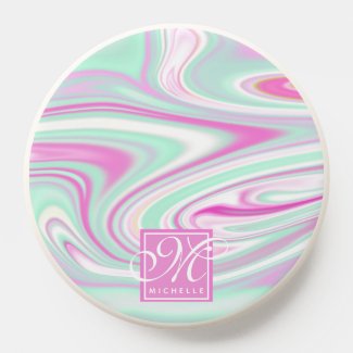 Elegant Teal and Pink Marble Pattern