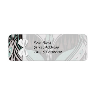 elegant teal and wine art nouveau design label