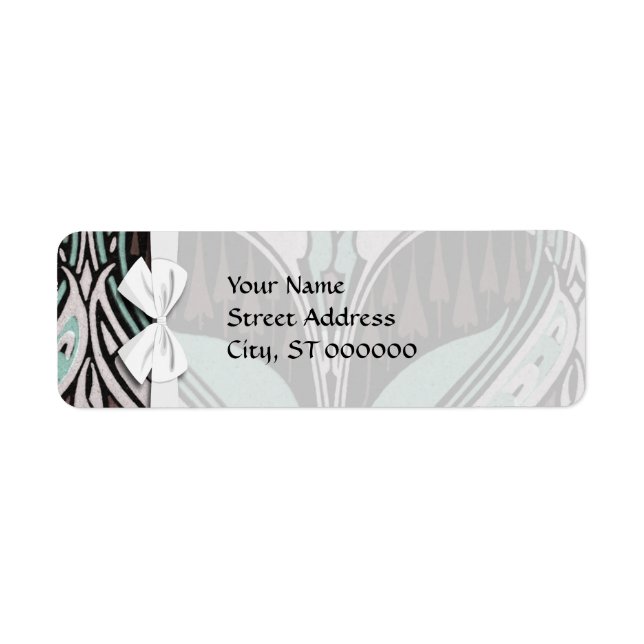 elegant teal and wine art nouveau design label (Front)