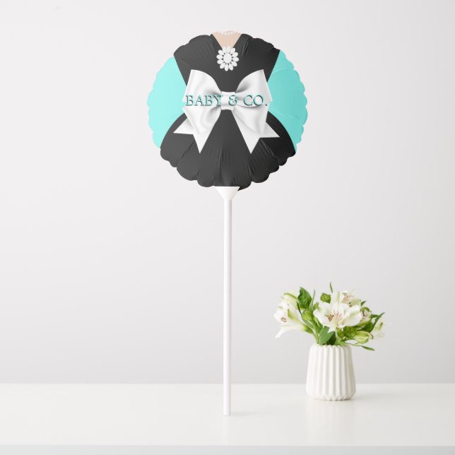 Elegant Teal Aqua Glam Tiffany Baby Shower Balloon (In SItu)