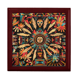 Elegant Teal "Aztec Dream" Luxe Mahogany Box