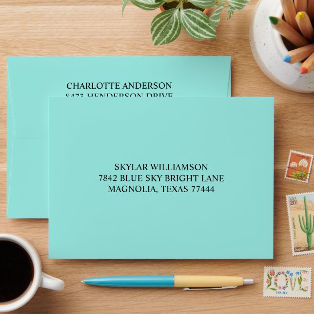 Elegant Teal Baby Shower Envelope (Desk)