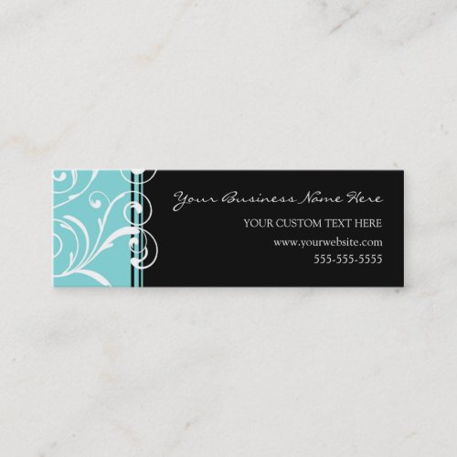 Elegant Teal Black Swirls Business Cards