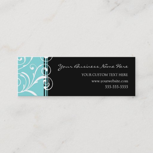 Customizable Elegant Teal Black Swirls Business Cards