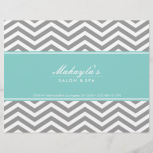 Elegant Teal Blue and Gray Chevron Spa and Salon Flyer