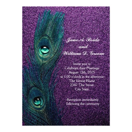 Purple Peacock Wedding Invitations 5