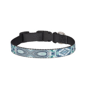 Elegant Teal & Blue Baroque Floral Pattern Pet Collar