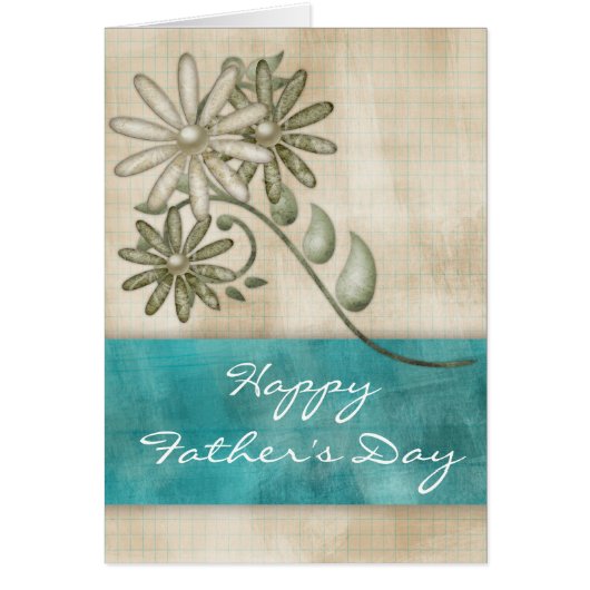 Elegant Teal Blue Happy Father's Day Card 2 (Front)
