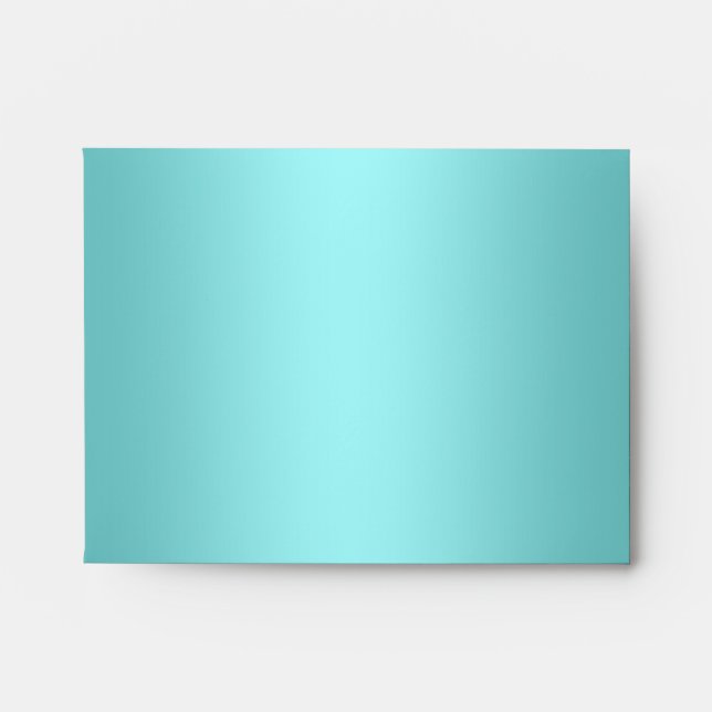 Elegant Teal Blue Linen RSVP Envelopes (Front)