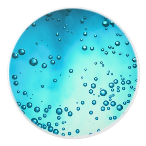 Elegant Teal Blue Ocean Sea Glass Design Ceramic Knob