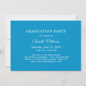 Elegant Teal Blue Photo Collage Graduation Party Invitation (Back)