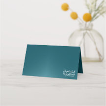 Elegant Teal Blue Place Card or Escort Card