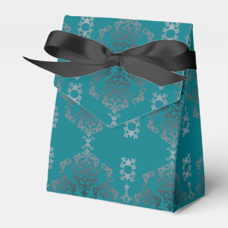 Elegant Teal Blue Scroll - Favor Box
