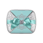 Elegant Teal Blue Sweet 16 Birthday Party Candy