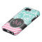 Elegant Teal Blue & white floral damask & stripes