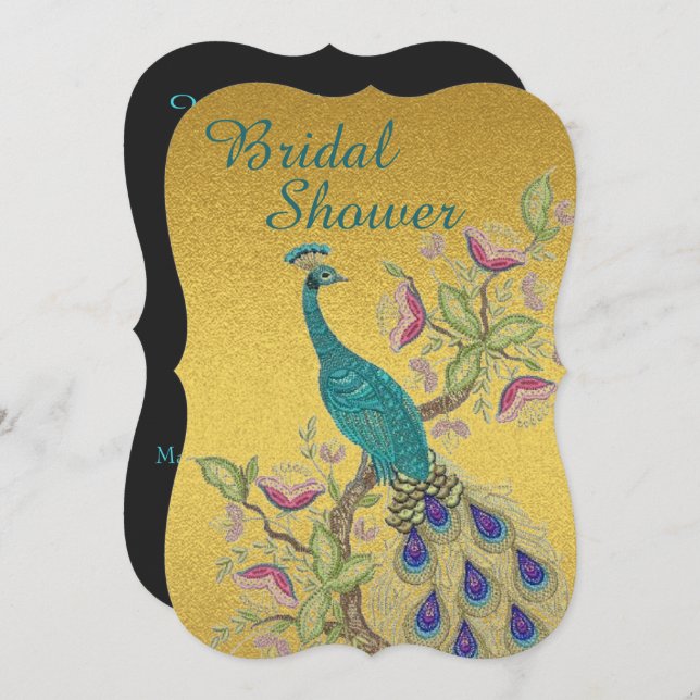 Elegant Teal BRIDAL SHOWER INVITATION (Front/Back)