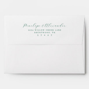 Elegant Teal Calligraphy Envelope