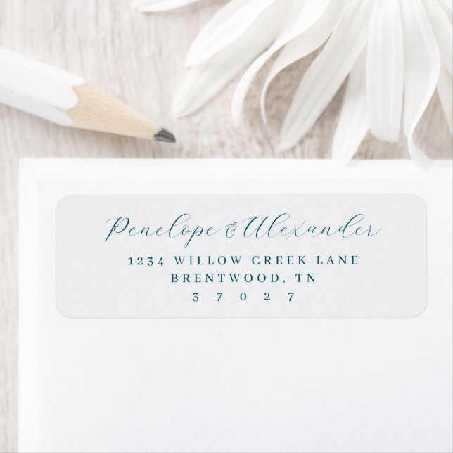 Elegant Teal Calligraphy Label (Insitu)