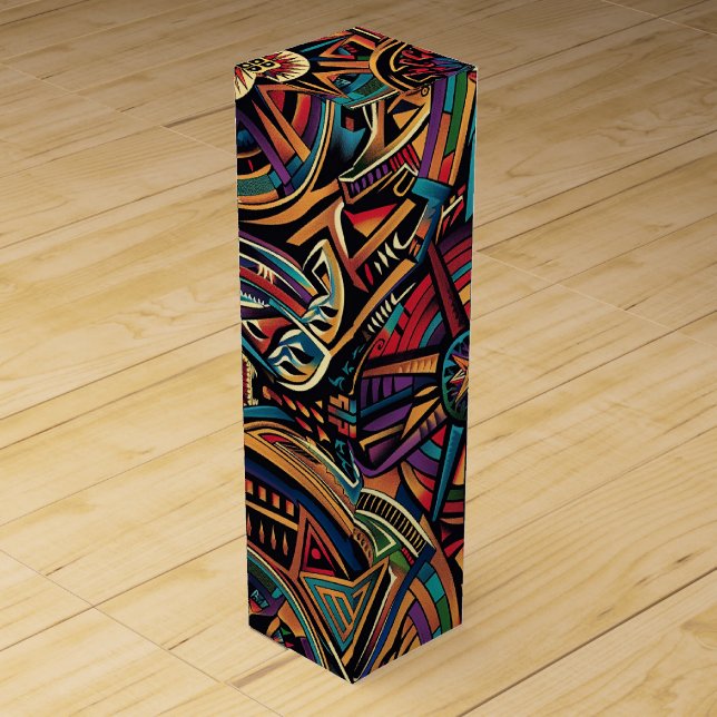 Elegant Teal "Chronicle of the Ancients" Wine Gift Box (Front)