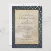 Elegant Teal Copper Wedding Invite (Front)