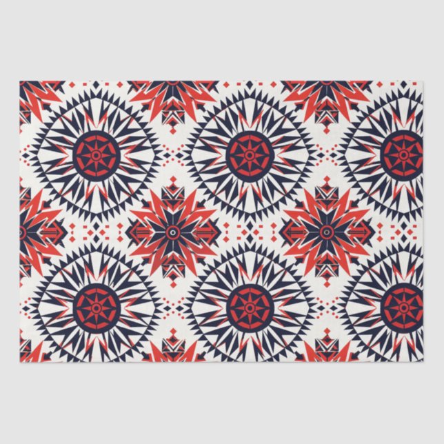 Elegant Teal "Cosmic Interlock" Artful Tissue Pape Paper (Front)