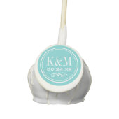 Elegant Teal Custom Wedding Monogram Initials Cake Pops (Front)