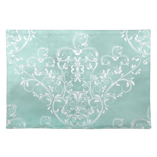 Elegant Teal Damask Placemat