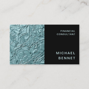 Elegant Teal Finance Consultant Business Ca Card
