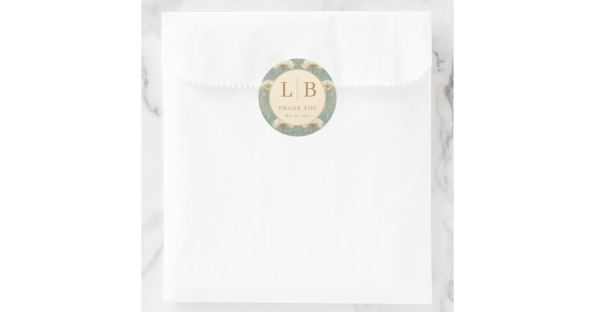 Elegant Teal Floral Classic Round Sticker | Zazzle