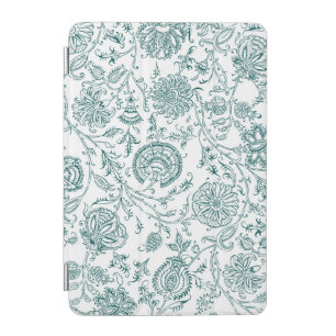Elegant Teal Floral Pattern iPad Mini Case